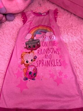 Shopkins Pink Rainbow & Sprinkles Sleeveless Nightgown